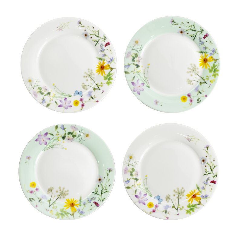 Bone China Meadow Wildflowers 7.5-inch Salad/Dessert Plates, set of 4