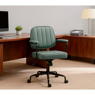 Office Chair, Adjustable For Home & Office, Comfy Seating With Stylish Retro Vibe