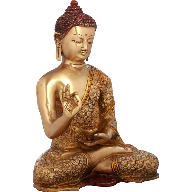 Bouddha béni 10 po en laiton | Fait à la main | Fabriqué en Inde, Or