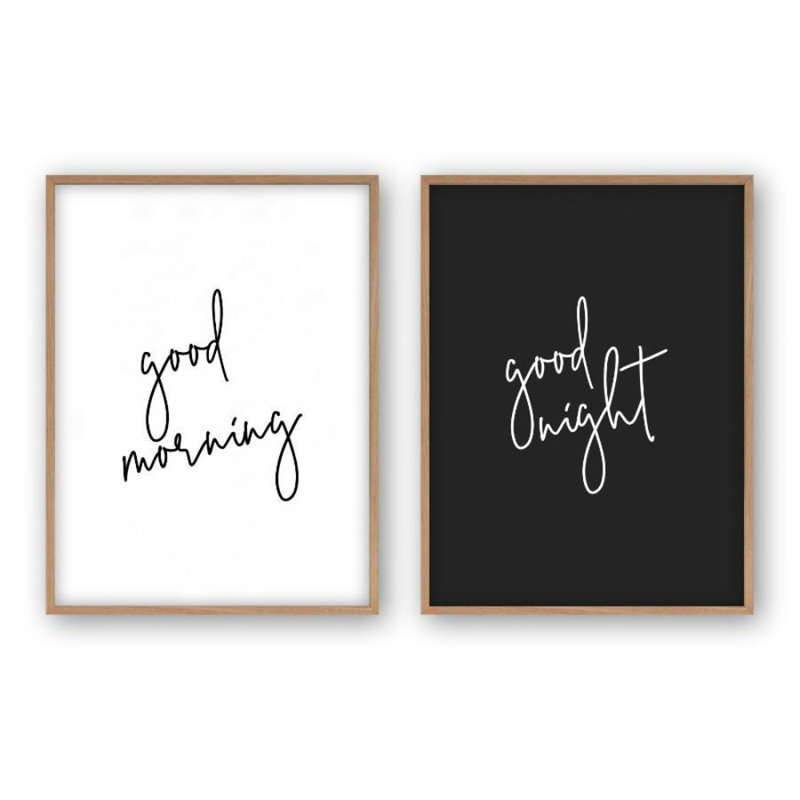 Good Morning Good Night - Print, 41 cm H x 31 cm W, Oak Frame