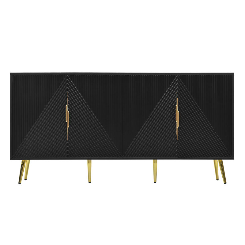 Buffet élégant avec motif géométrique ondulé