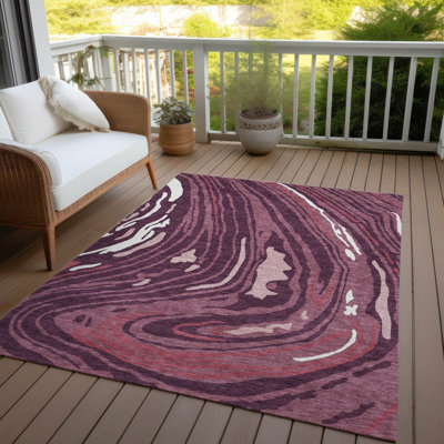 Tapis intérieur / extérieur rouge lavable Avelia 