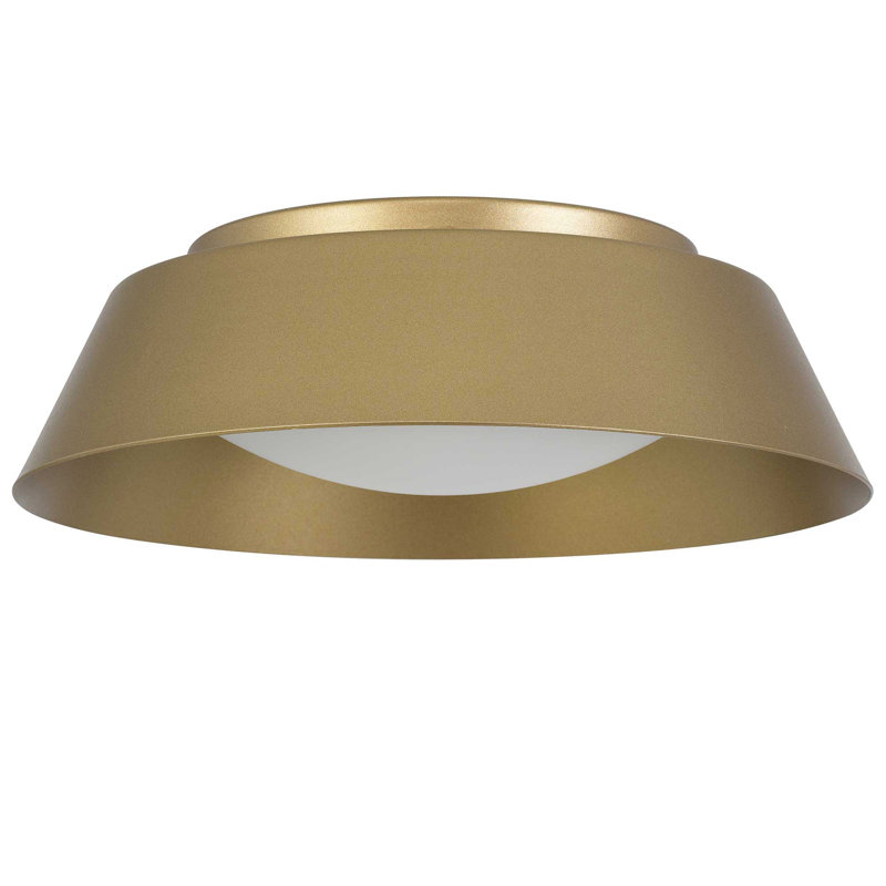 11 inch Brass LED Flush Mount, Antique Brass