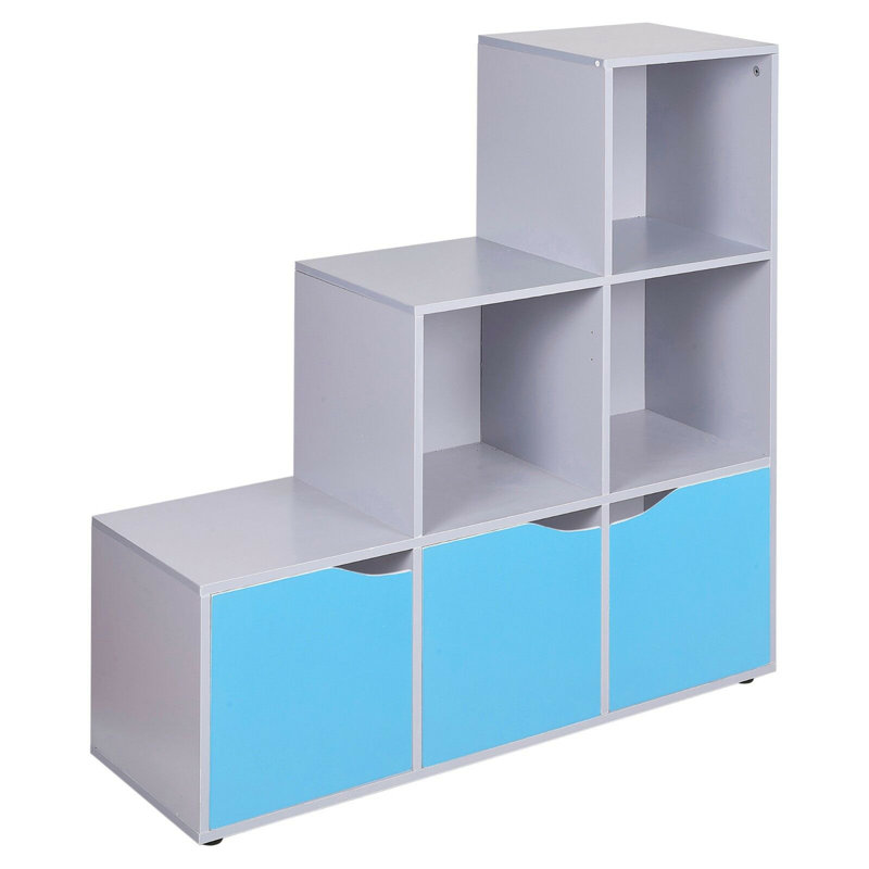 Ernest-Lee 90.5cm H x 89cm W Step Bookcase, Grey