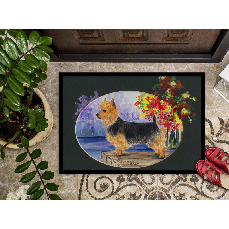 Tapis d’entrée antidérapant pour l’extérieur Swissvale Australian terrier, Rectangle 2 pi x 3 pi