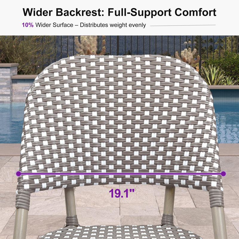 Ensemble de 2 tabourets de bar à hauteur mauve pour l'extérieur, Gris, Gris