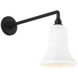 Thomas O'Brien, "Academy 17.5" Mack Barn Light in Matte Black with 7.5" White Savannah Shade