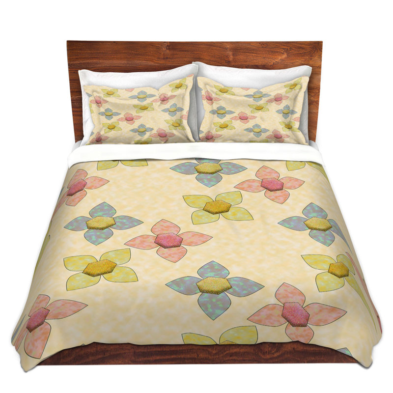 Ensembles de housse de couette DiaNoche en microfibre par Ruth Palmer - Delicate Pixel Flowers