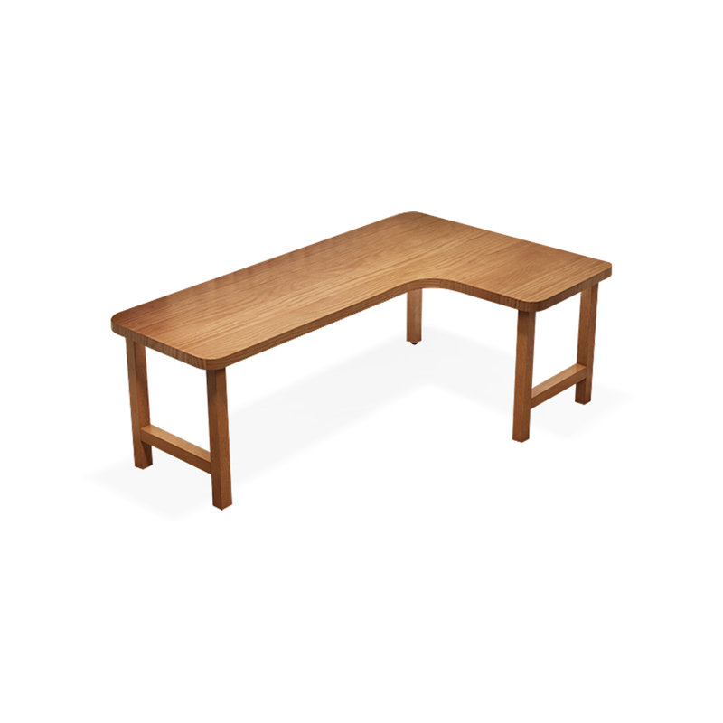 Bureau d'écriture en L en noyer massif, H 29,53 po x l 62,99 po x P 39,37 po, Oui