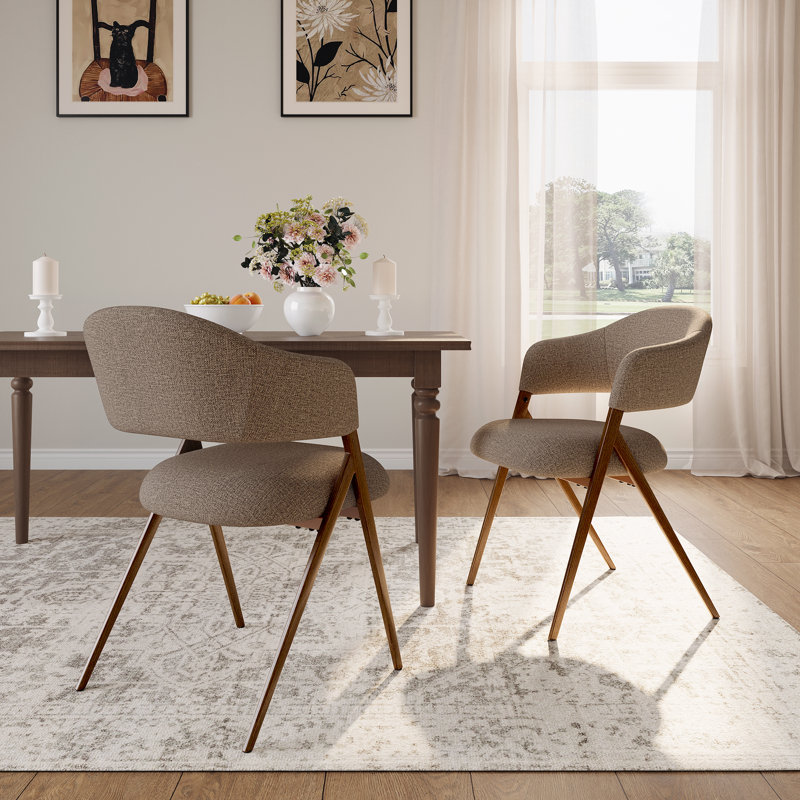 48cm H Fabric Upholstered Upholstered Back Armchair, Taupe