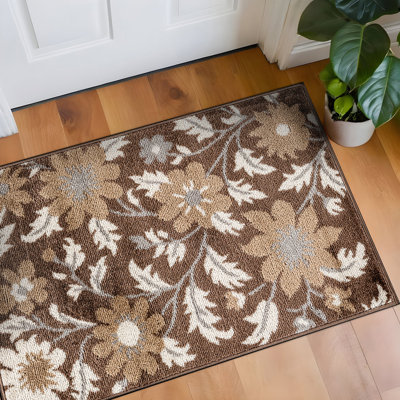 Tapis contemporain à fleurs