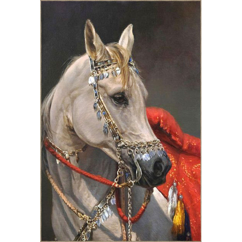 Tapis décoratif à motif animal de cheval orange lavable à la machine, Tapis de couloir 3 pi 3 po x 9 pi 10 po