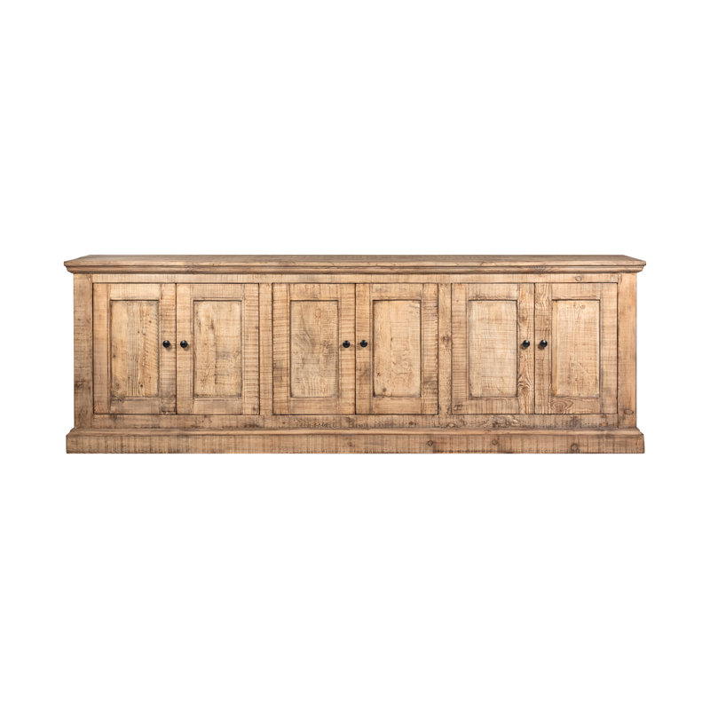 Koski 34" Tall 6-Door Cabinet, Natural Brown
