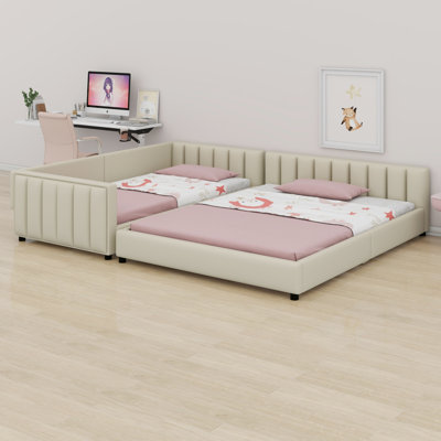 Modern Upholstered Mother & Child Platform Bed
