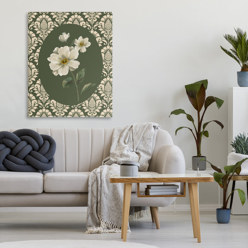 Fancy Lace and Flowers Canvas, design par Nan, H 30 po x l 24 po