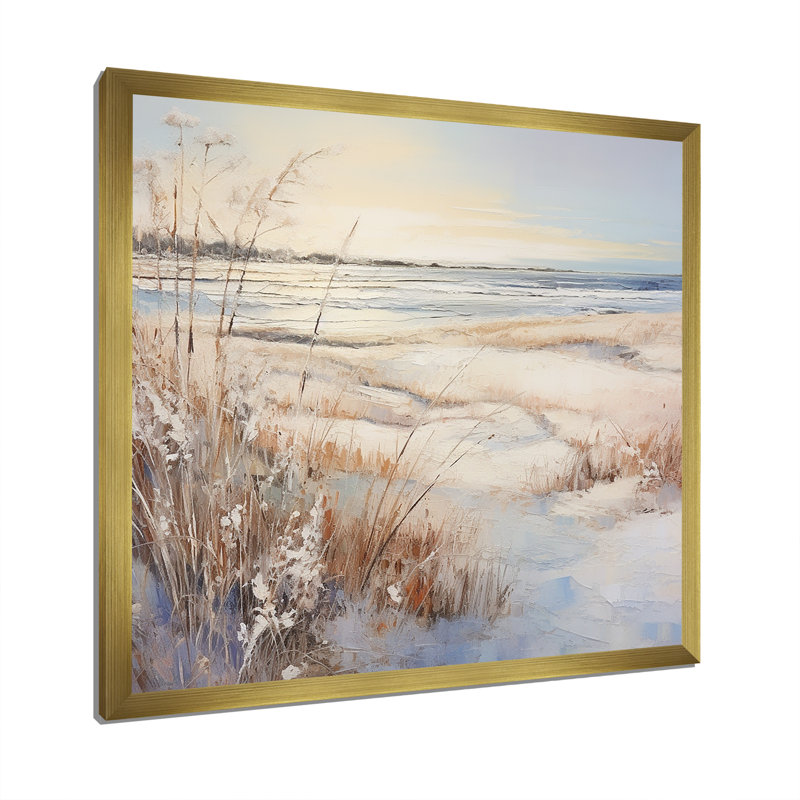 «Coastal Beach Charm Retreat VI», reproduction sur toile, H 30 po x l 30 po x P 1 po, Cadre doré simple