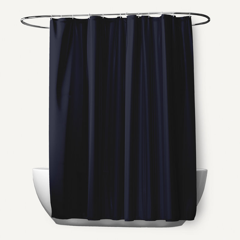 Floral Shower Curtain, Navy Blue