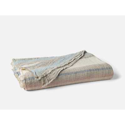 Topanga Organic Matelasse Blanket Sunset Stripe