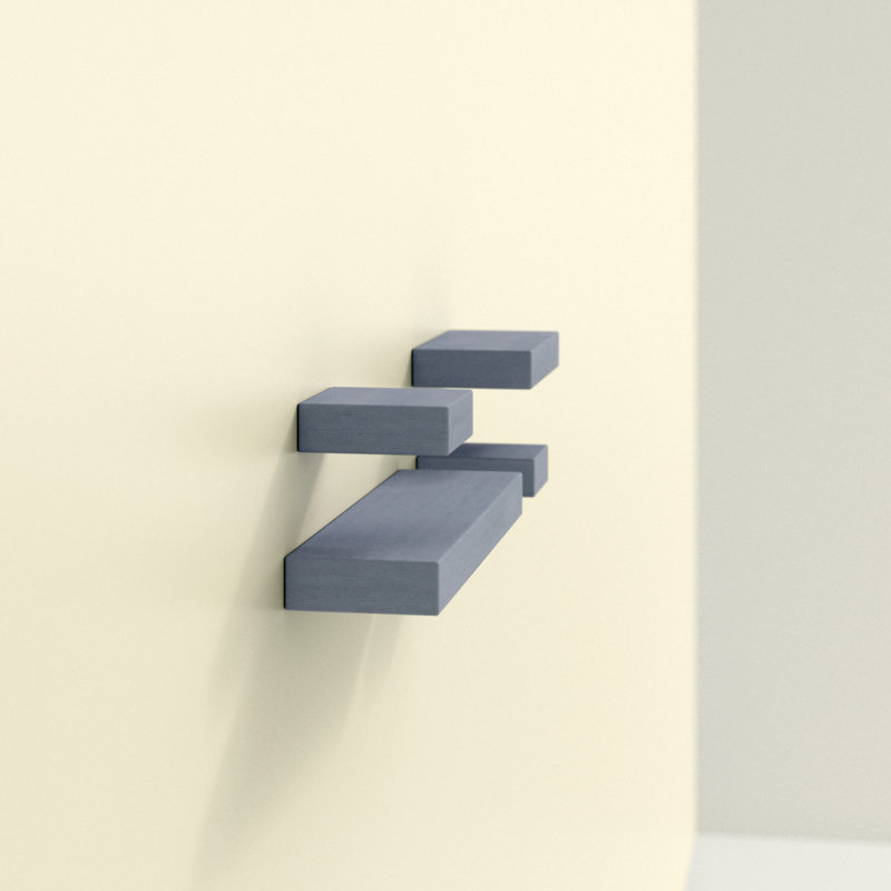 Melannco 4 Pieces Floating Chunky Shelves, Gray