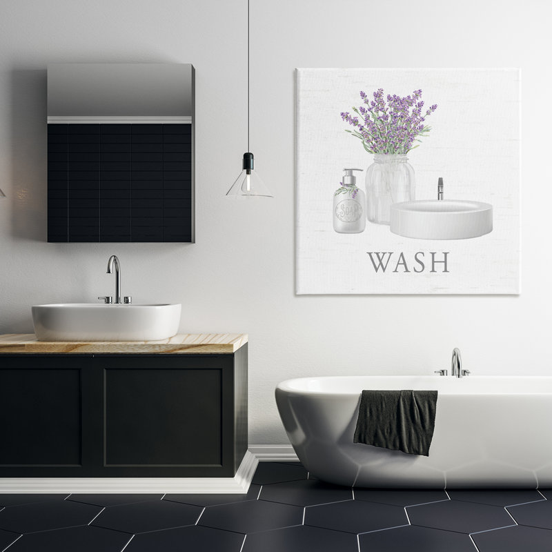 Toile pour salle de bain, lavande et lavande, 36" H x 36" W