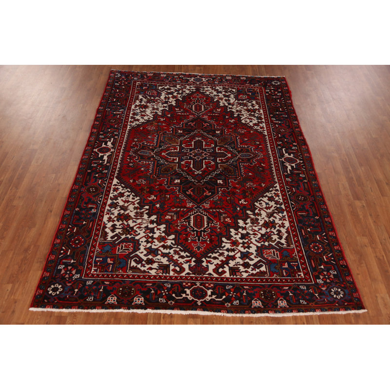 Tapis traditionnel rétro géométrique 7 x 9