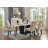 Attractive Elegant White Genuine Marble Table Top 1pc Dining Table Sturdy Design Solidwood Base Dining Room Table