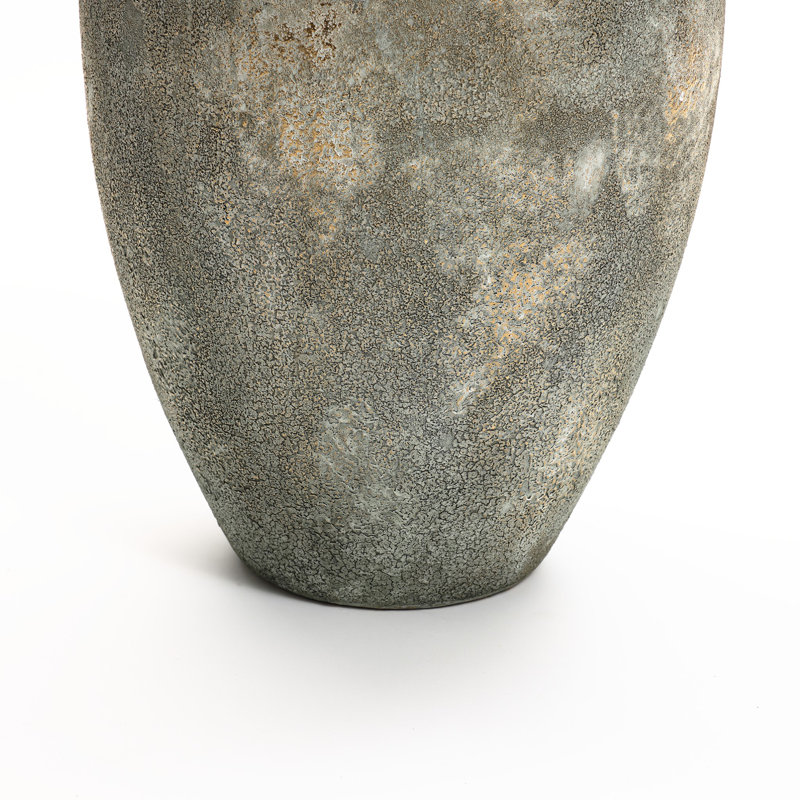 Rustic Gold and Brown Terracotta  Tall Urn Vase, 15.2" H x 11.2" W x 11.2" D