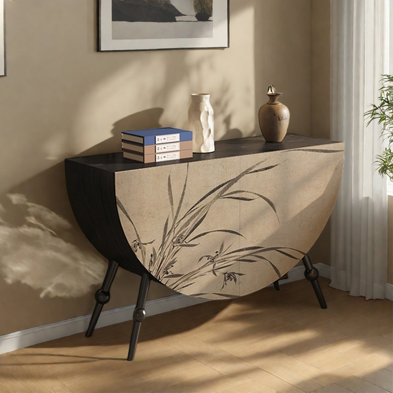 Artistic and elegant decorated accent cabinet, Black