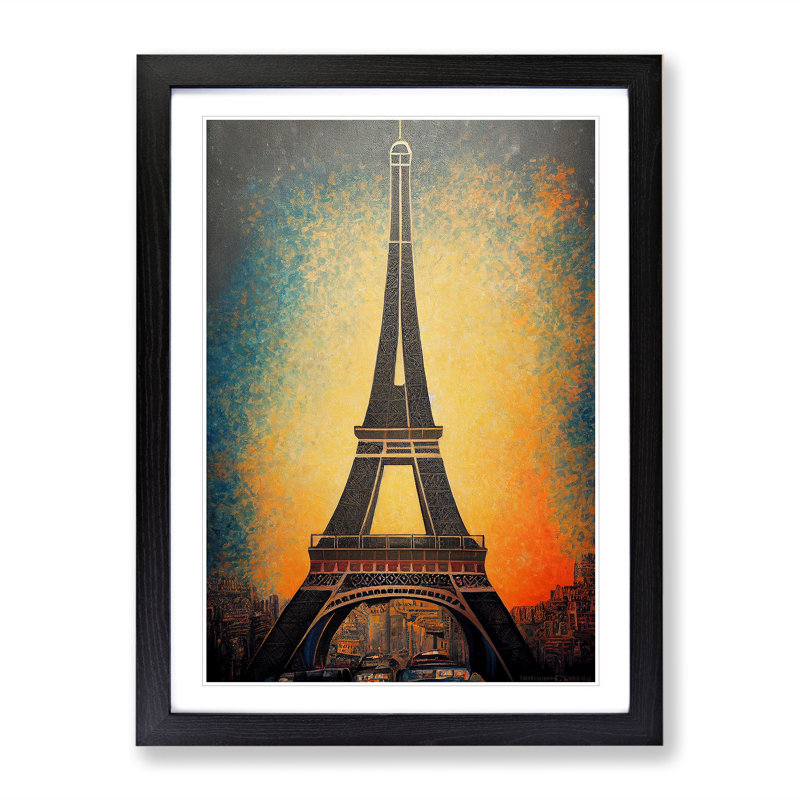 The Amazing Eiffel Tower - Single Picture Frame Painting, Black Framed, 46cm H x 34cm W x 2cm D