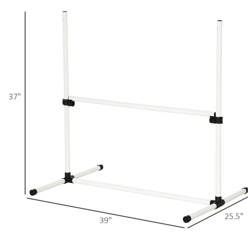 Appareil de dressage d'agilité pour chien - 4 pièces avec barres à sauter réglables et sac de transport mobile, blanc pour étui transportable Smart Dogs