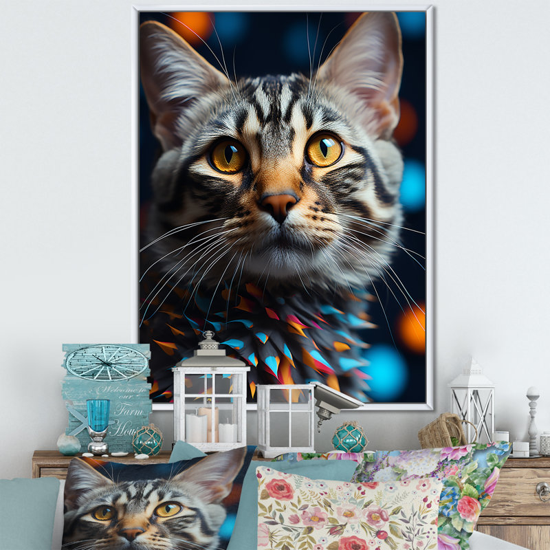 Impression sur toile American Shorthair Harmony Cat II - Cat, H 32 po x l 16 po x P 1 po, Cadre flottant blanc