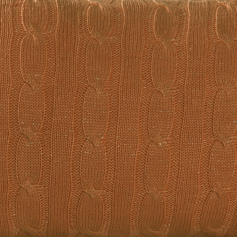 Cable Reversible Pillow Cover, Burnt Orange