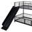 Twin Metal Bunk Bed W/ Slide & Safety Gate – Black-1946997604-1946997605