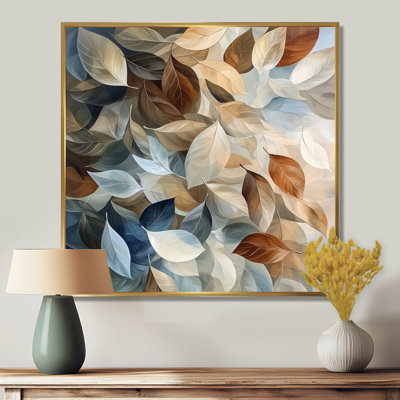 Feuilles d'amande soufflées au vent I - feuilles, art mural