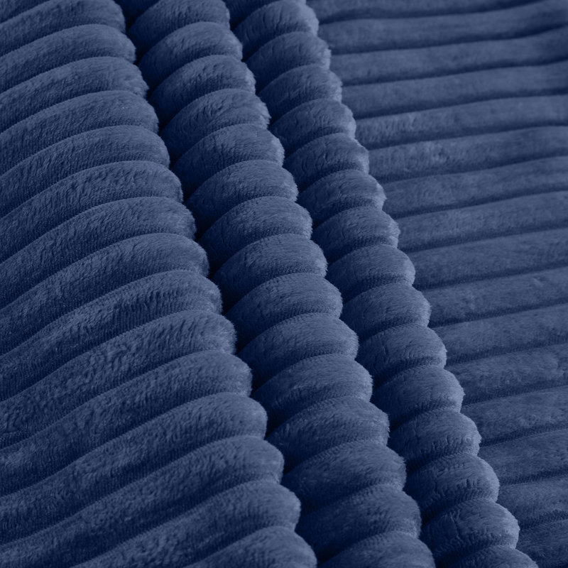 Canapé-lit Fluffy en velours côtelé Laess, Mousse bleue