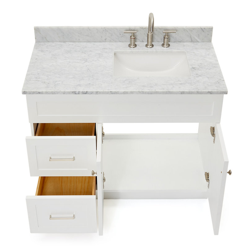 Ensemble de meuble-lavabo simple 43 po Partham, Blanc