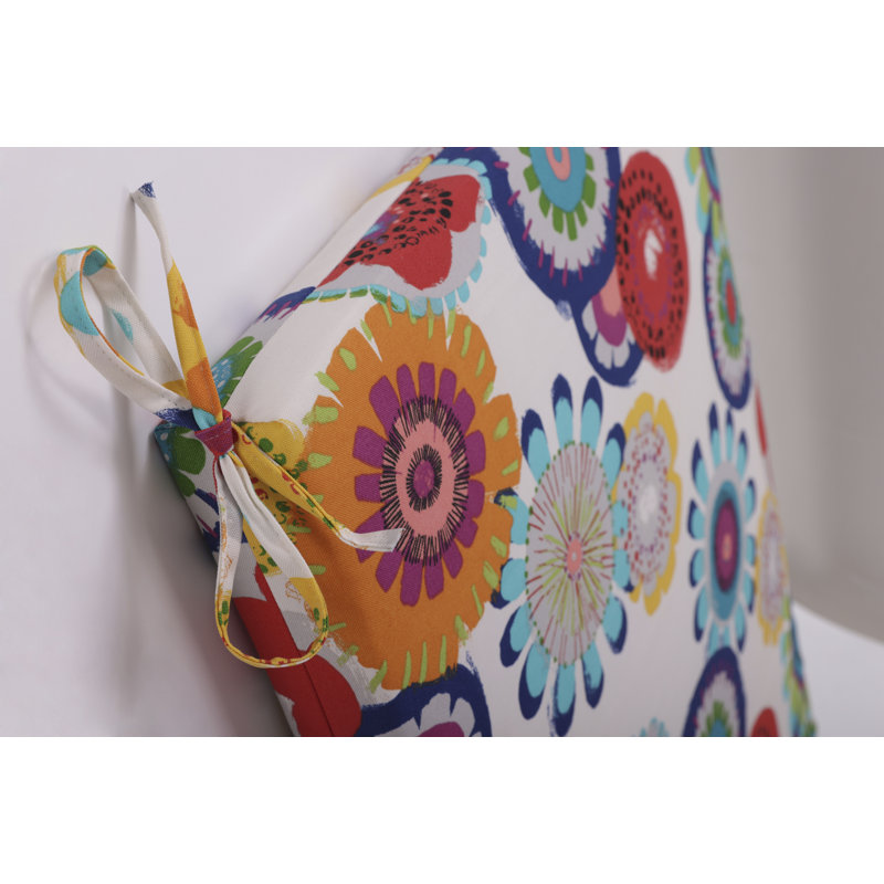 Outdoor 3'' Dining Chair Cushion, Multicolored Floral