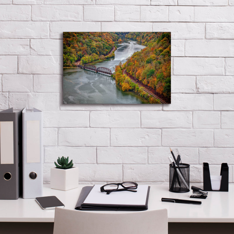«Hawks Nest Bridge» par Rick Berk, art mural sur toile, H 12 po x l 18 po x P 0,75 po