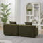 Canapé incurvé dans des salles familiales spacieuses Canapé modulaire incurvé en chenille avec 2 coussins, canapé modulaire symétrique incurvé pour chambre à coucher, salon, bureau pour les loisirs ou sieste, salle de lecture et vestibule-316512820-316512821-316512842