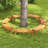 1 Pcs Outdoor Acacia Wood Curved Bench With Slatted Seat Wrap Around Tree Bench 2-person Seating