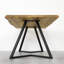 Ferron Oak Solid Wood Top Metal Base Dining Table-266378317-266378313