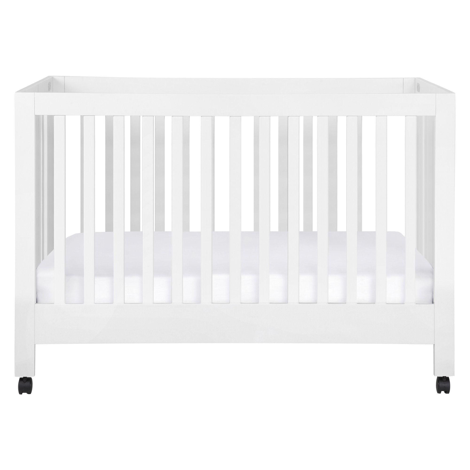 Maki 2-in-1 Convertible Portable Crib, White