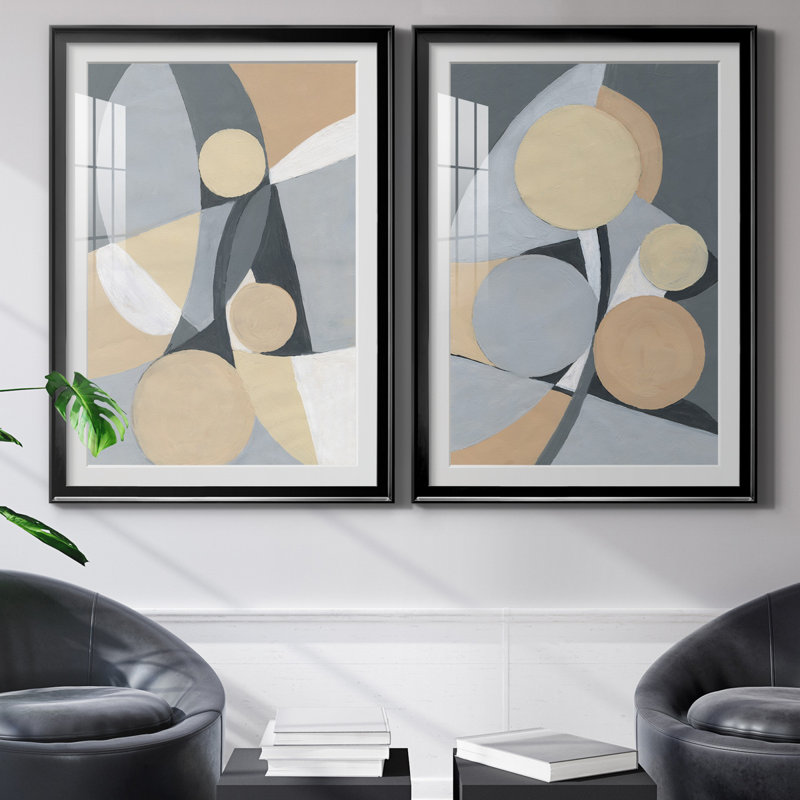 Millenium I - ensemble de 2 reproductions d'art, Blanc, H 31,5 po x l 47 po x P 1,5 po, H 26,5 po x l 73 po x P 1,5 po