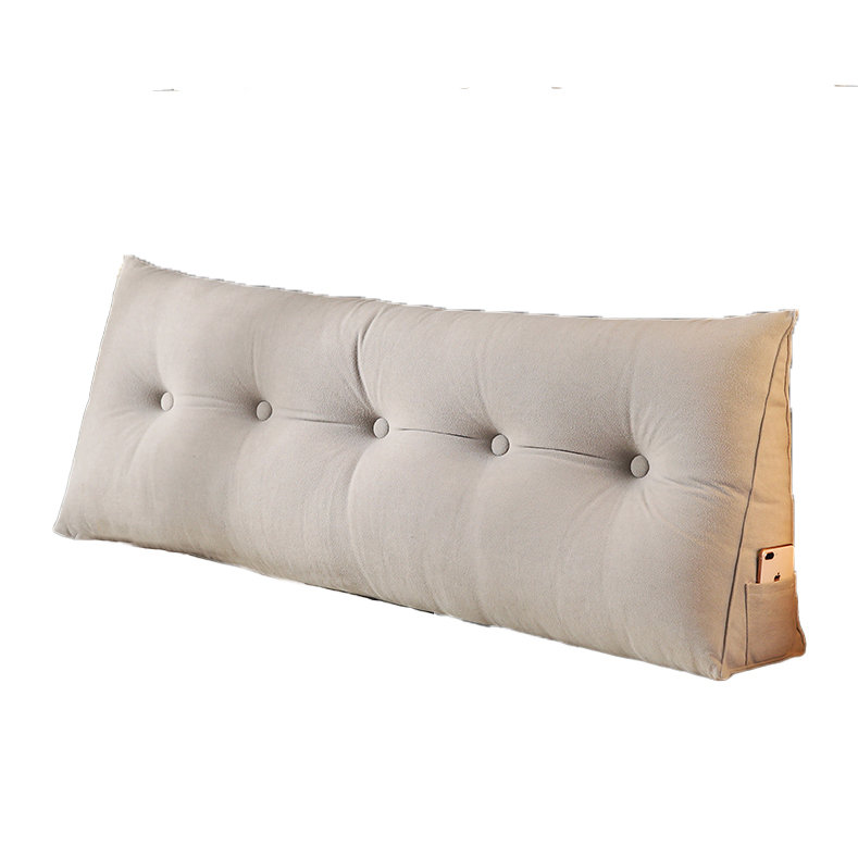 Triangular Bolster Headboard Pillow with Removable Cover, Support for Bed Rest and Reading