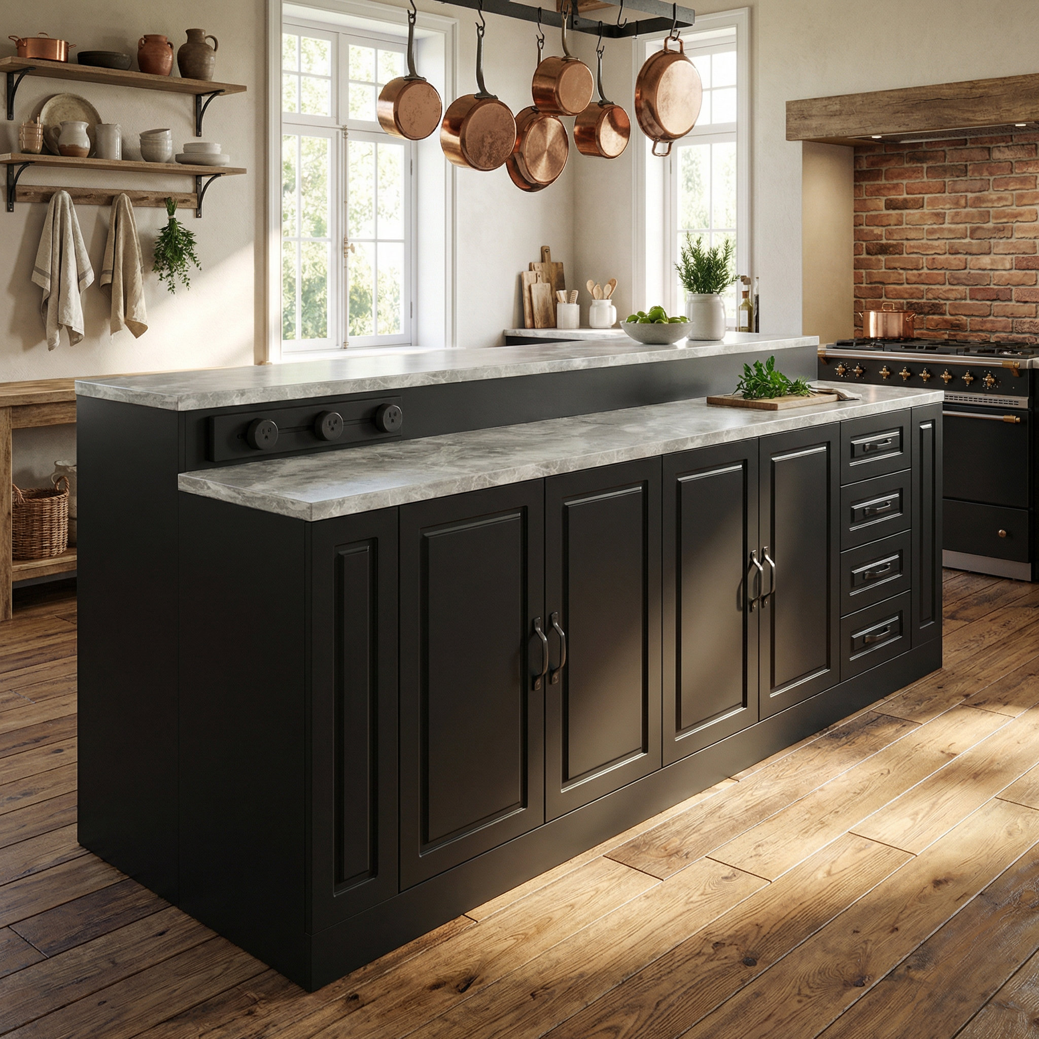 Latitude Run® Dejohn Kitchen Island with Solid + Manufactured Wood Top ...
