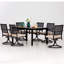 Ensemble repas d'extérieur avec chaises pivotantes et table extensible 7 pièces Salem