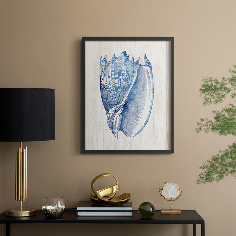 Shell II, reproduction encadrée - bois massif, Noir, noir, noir, noir, H 30 po x l 24 po