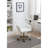 Modern Teddy Fabric Material Adjustable Height 360 Revolving Home Office Chair With Gold Metal Legs And Universal Wheel For Indoor,White-250571462