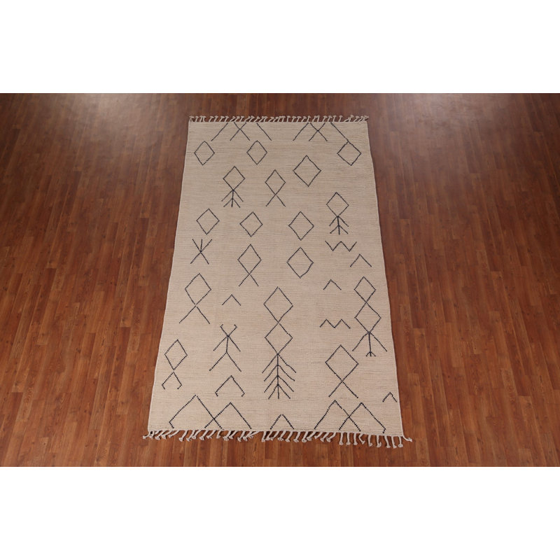 Tapis marocain géométrique ivoire