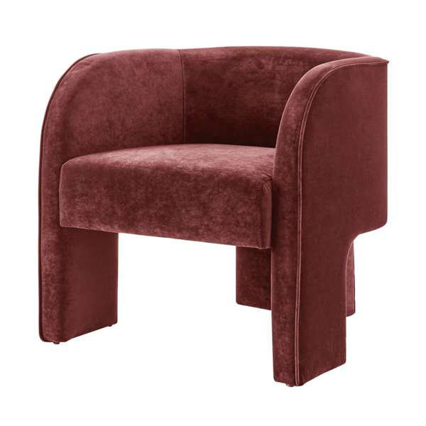 Zamiere 28Cm Wide Armchair, Dainty Maroon Velvet